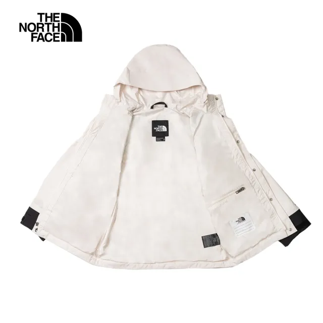 【The North Face 官方旗艦】北面兒童白色DryVent防水透氣保暖連帽衝鋒衣｜899AQLI(外套)