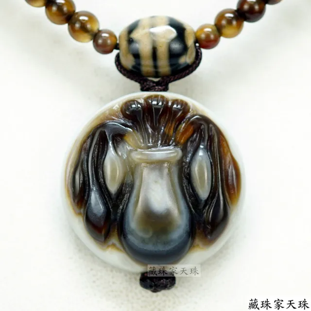 【藏珠家】精品30mm寶瓶+財寶咒天珠項鍊