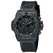 【LUMINOX 雷明時】NAVY SEAL CHRONO 3580海豹三眼計時腕錶 瑞士錶(消光黑x黑時標/45m)