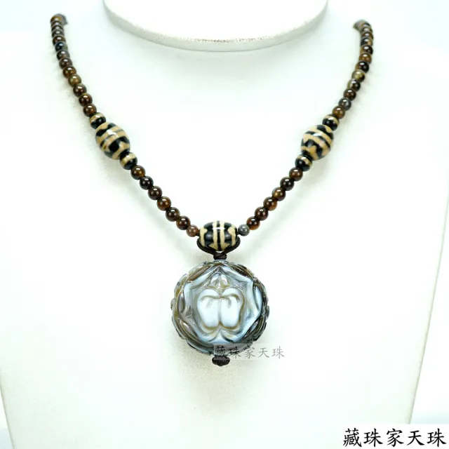 【藏珠家】精品33mm財咒天眼+大手印 天珠項鍊