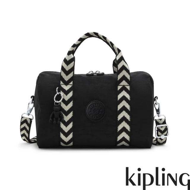 KIPLING官方旗艦館 低調有型黑豹紋手提後背兩用包-KA