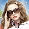 【MEGASOL】UV400防眩偏光太陽眼鏡時尚女仕大框矩方框墨鏡(晶亮大框星空水晶鑽菱形鏡架1959-5色選)