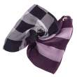 【BURBERRY 巴寶莉】格紋絲綢緞面圍巾(紫紅色)