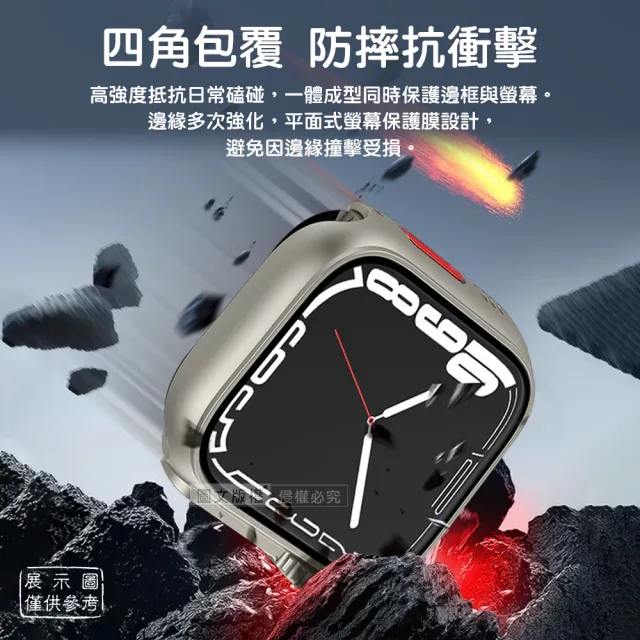 【變身Ultra系列】Apple Watch Series 9/8/7 41mm 殼膜一體 全包覆錶殼+鋼化膜保護殼