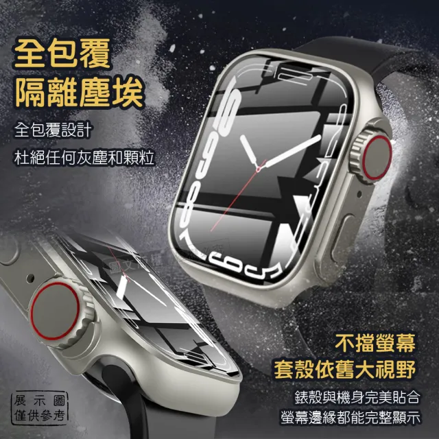 【變身Ultra系列】Apple Watch Series 9/8/7 41mm 殼膜一體 全包覆錶殼+鋼化膜保護殼