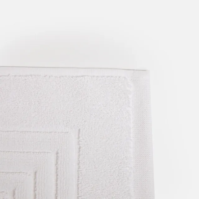【HOLA】葡萄牙純棉止滑緹花毛巾踏墊40x60框紋瓷石白