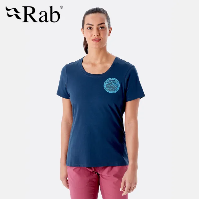 【RAB】Stance 3 Peaks Tee 透氣短袖有機棉T恤 女款 深墨藍 #QCB62