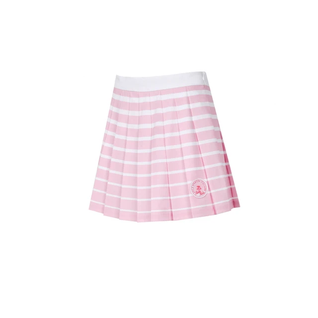 FILAFILA官方直營 女撞色條紋平織短裙-粉色(5SKY-1015-PK)