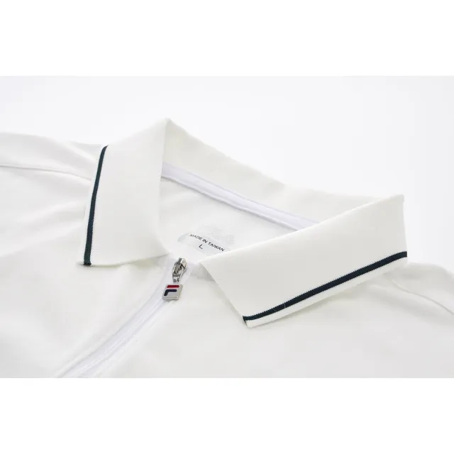 【FILA官方直營】男吸濕排汗短袖POLO衫-白色(1POY-1009-WT)