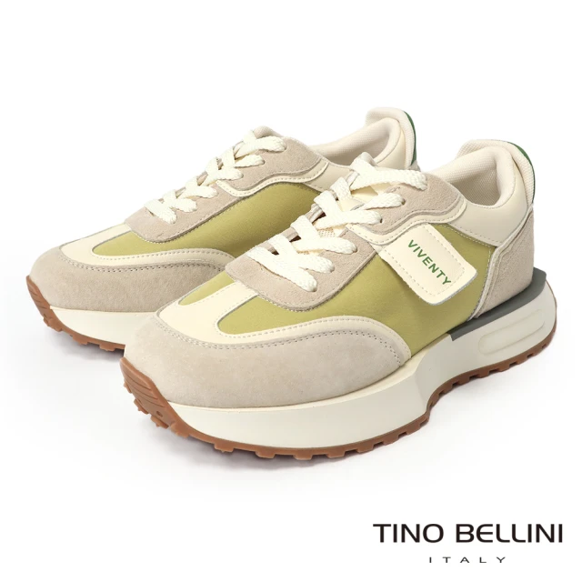 【TINO BELLINI 貝里尼】時尚運動風厚底休閒鞋LB0V010-5(黃綠)