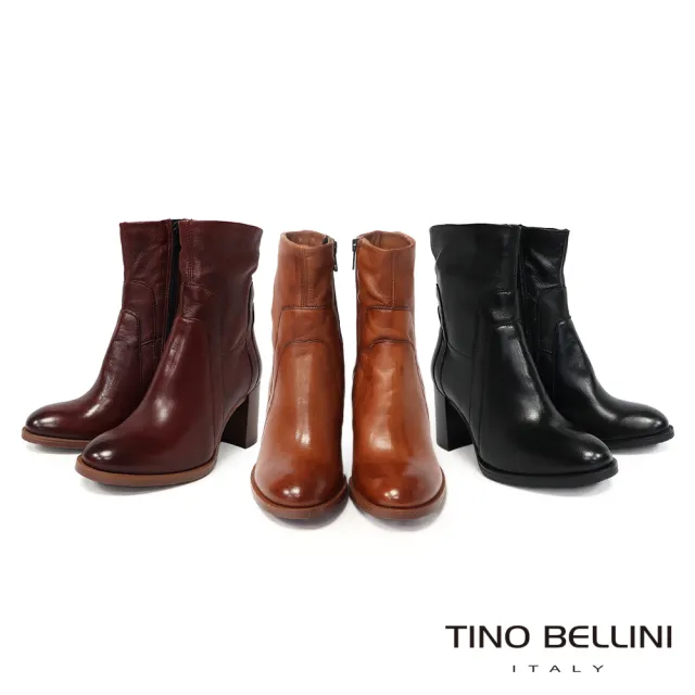 【TINO BELLINI 貝里尼】波士尼亞進口高跟中筒靴FWUV007-1(黑色)