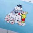 【KIDULT 繪見幾米】擁抱雪人 經典格紋 刺繡 兩用被床包組(雙人床組)