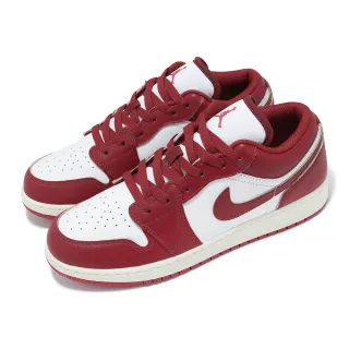【NIKE 耐吉】休閒鞋 Air Jordan 1 Low GS 大童 女鞋 紅 白 AJ1 低筒 一代(FJ3465-160)