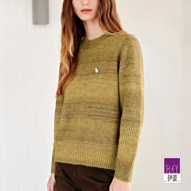 ILEY 伊蕾 深焙漸層混羊毛針織上衣(綠色；M-XL；12
