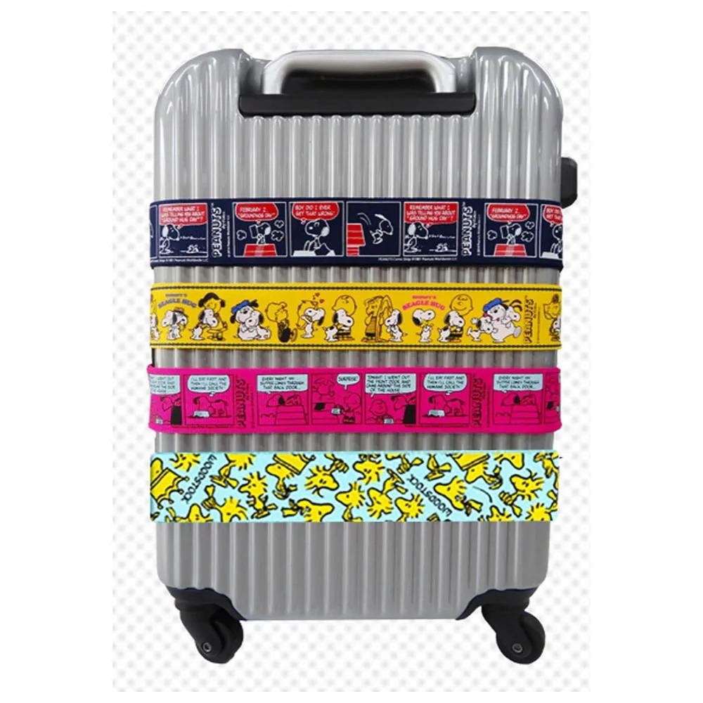 【VANGUARD株式會社】日本製 史努比 SNOOPY 行李束帶 出國旅行可調式行李箱束帶  +TSA鎖(平行輸入)