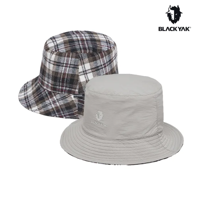 【BLACK YAK】格紋雙面戴漁夫帽[米白/黑色]CB2NAF02(秋冬 漁夫帽 雙面帽 格紋帽 中性款)