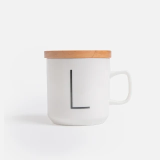 【HOLA】午茶時光木蓋字母馬克杯-L