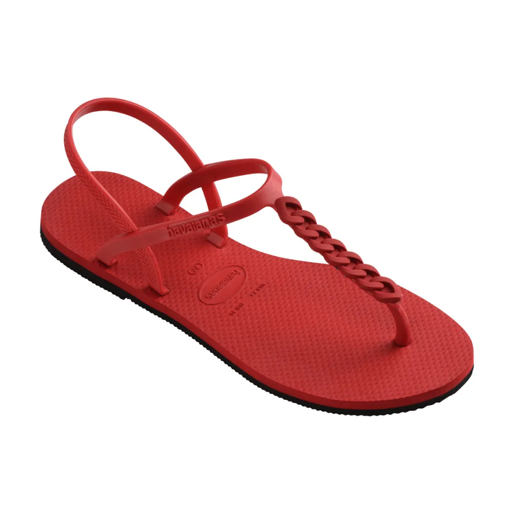 【havaianas 哈瓦仕】涼鞋  女鞋 夾腳拖 T形鞋帶 You Paraty Chains 紅 4148793-2090W(哈瓦士)