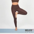 【Mollifix 瑪莉菲絲】前交叉高腰包覆訓練動塑褲、瑜珈服、Legging(堅果棕)