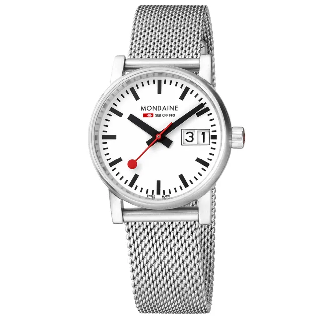 【MONDAINE 瑞士國鐵】evo2時光走廊腕錶 瑞士錶(30mm/米蘭鋼鏈)