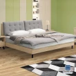 【Hampton 漢汀堡】諾克斯橡木貓抓皮6尺床組-床頭箱組(床組/雙人床)