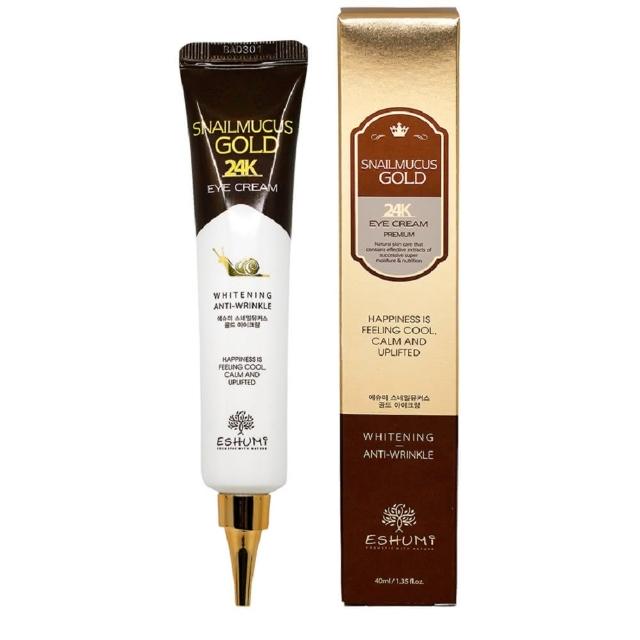 【3W CLINIC】ESHUMI 黃金蝸牛青春無痕撫紋眼霜40ml(擊退眼周紋路 撫紋 逆齡 防皺 緊緻)
