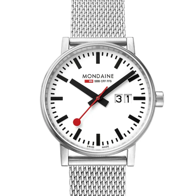 【MONDAINE 瑞士國鐵】evo2時光走廊腕錶 瑞士錶(米蘭鋼鏈40mm)