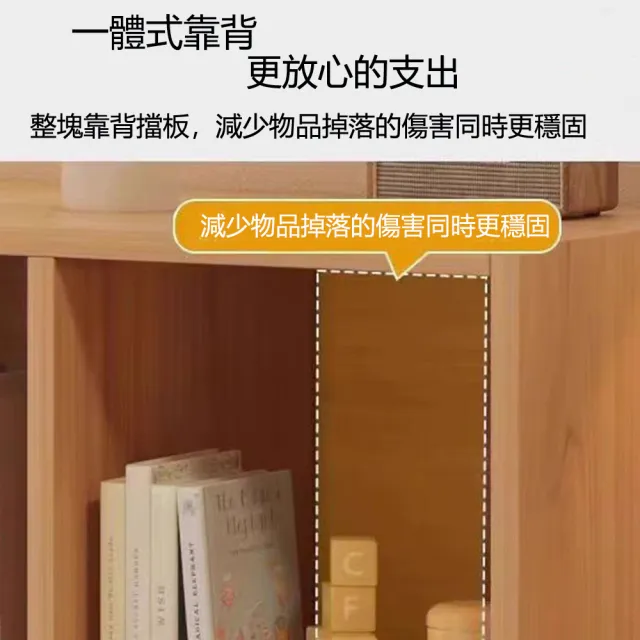【E家工廠】書櫃 書架 儲物櫃 落地置物架 置物櫃  置物架 收納儲物層架 矮櫃(406-KC六格櫃（原木色）)