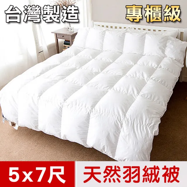 【凱蕾絲帝】台灣製造-5x7尺耐寒5℃羽絨毛被(單人加長-純天然蓄熱保暖/冬被/棉被)
