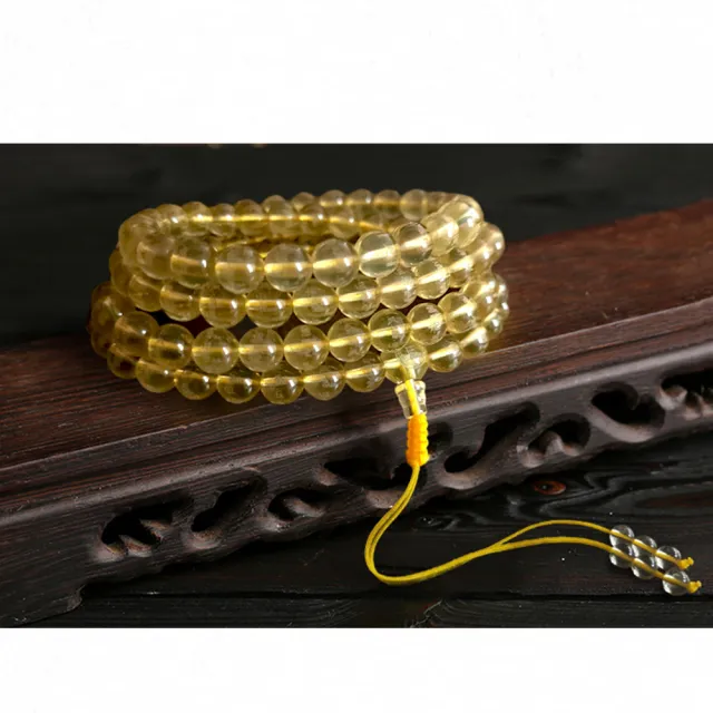 【禧禧珠寶】黃水晶黃財神經文手串