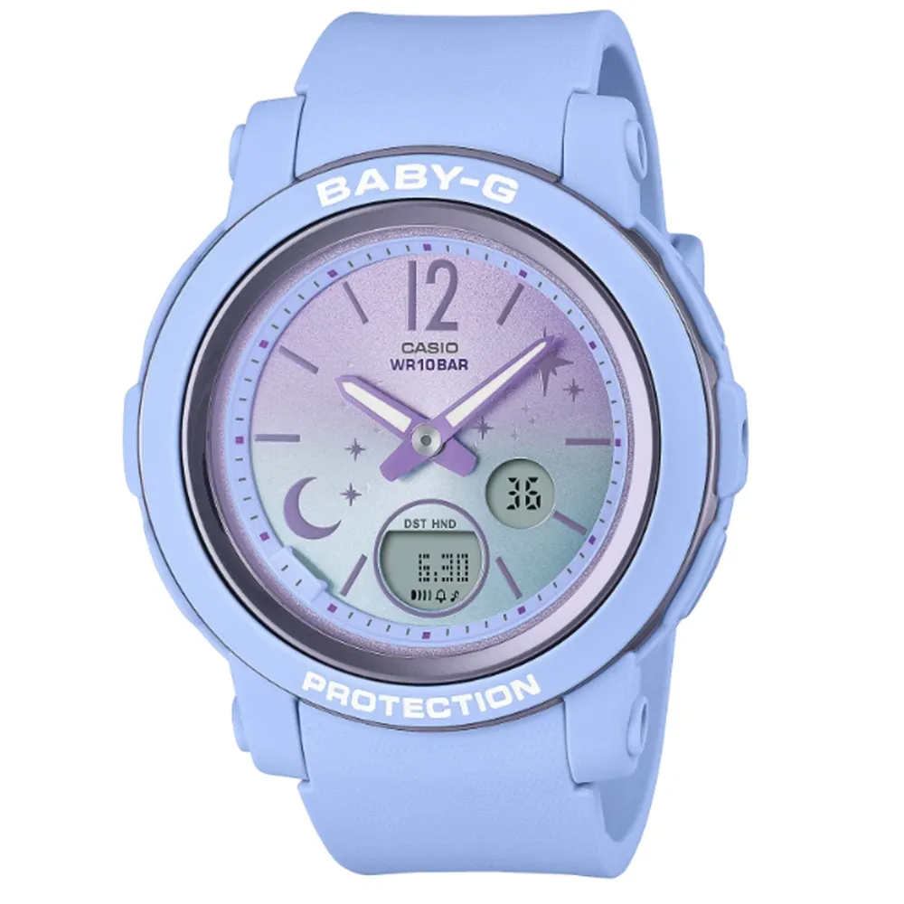 【CASIO 卡西歐】BABY-G 閃耀星月 迷人光彩 優雅藍 BGA-290DS-2A_41.5mm