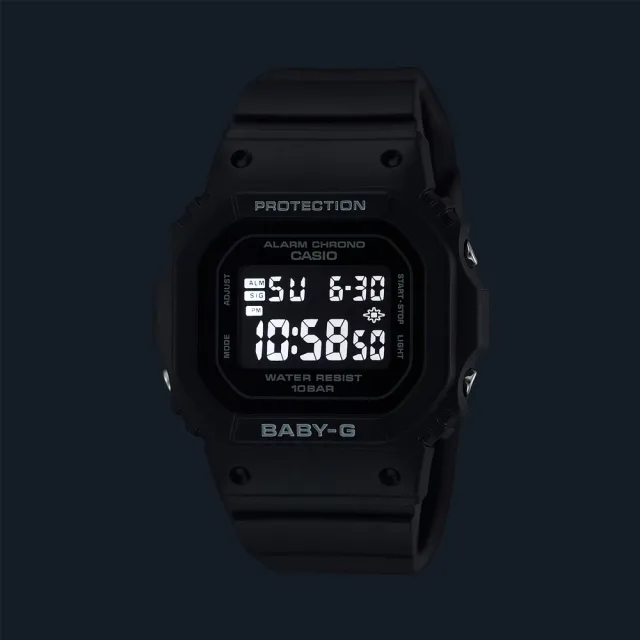 【CASIO 卡西歐】BABY-G 簡約纖薄方形電子腕錶 禮物推薦 畢業禮物(BGD-565U-1)