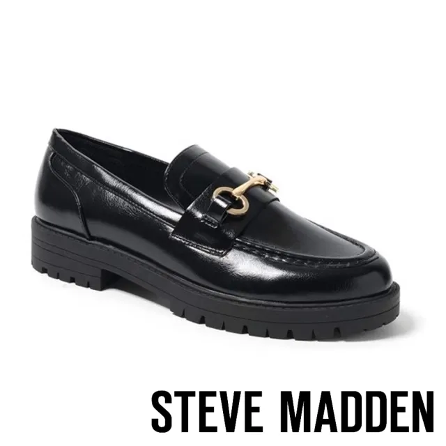 【steve madden】BADAR 皮革馬銜釦樂福鞋(黑色)