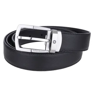 【MONTBLANC 萬寶龍】Westside 梯形針式牛皮皮帶 116706(限 量 促 銷)