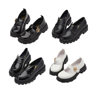 【Grace Gift】美少女戰士Crystal變身器飾釦厚底瑪莉珍鞋/黑貓露娜中跟樂福鞋