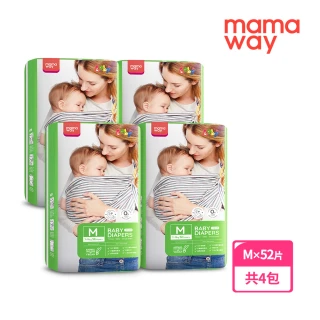【mamaway 媽媽餵】紙尿褲/黏貼式 Mx52片(4包)