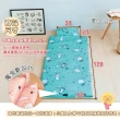 【奶油獅】森林野餐-台灣製造-可黏式收納安親午睡記憶睡墊含枕幼幼床(橘紅)