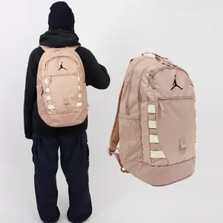 【NIKE 耐吉】後背包 Jordan 棕 黑 大容量 多夾層 喬丹 筆電包 雙肩包 背包(JD2413005AD-001)