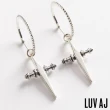 【LUV AJ】好萊塢潮牌 銀色十字架耳環 小圓X垂墜式2用耳環 CROSS HOOPS(十字架)