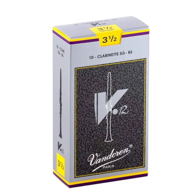 【Vandoren】CL-V12 法國 Vandoren V12 豎笛竹片 黑管竹 銀盒 10片裝(Bb Clarinet Reeds)