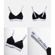 【Calvin Klein 凱文克萊】CK內衣 Logo緹花肩帶 無鋼圈內衣 集中 美背 黑 灰(QF7059E)