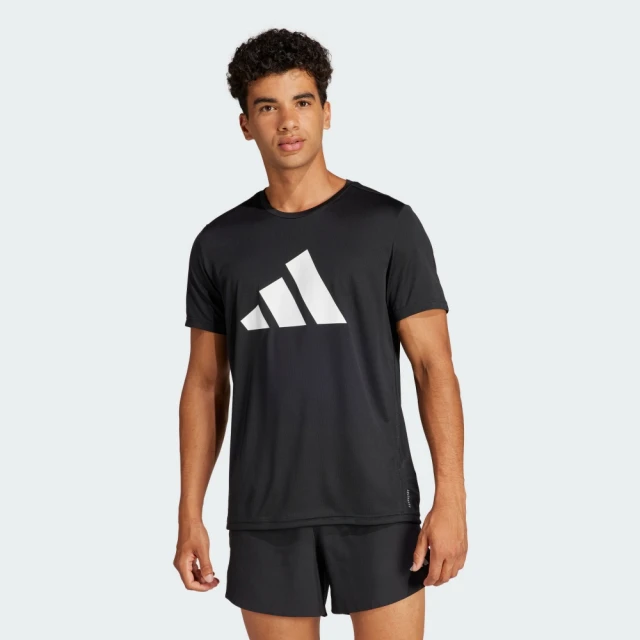 【adidas 愛迪達】上衣 男款 短袖上衣 運動 亞規 RUN IT TEE 黑 IL7235(S2315)