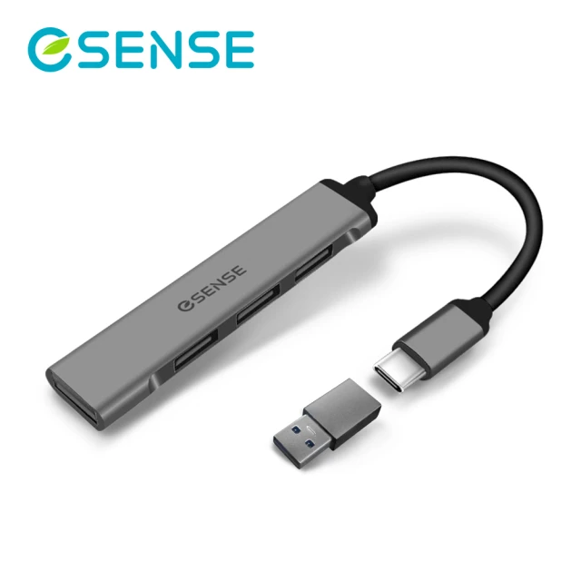 ESENSE 逸盛 ESENSE S247PA 4合1 Type-C/USB3.0HUB集線器(支援Type-C手機/筆電)