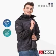 【SASAKI】反光多功能保暖熱身運動夾克外套-男-黑/太空灰