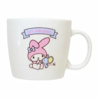 【小禮堂】Sanrio 三麗鷗 陶瓷馬克杯 - 與小夥伴 HELLO KITTY 美樂蒂 酷洛米 布丁狗(平輸品) 凱蒂貓