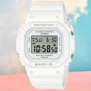 【CASIO 卡西歐】BABY-G 簡約纖薄方形電子腕錶 母親節 禮物(BGD-565U-7)