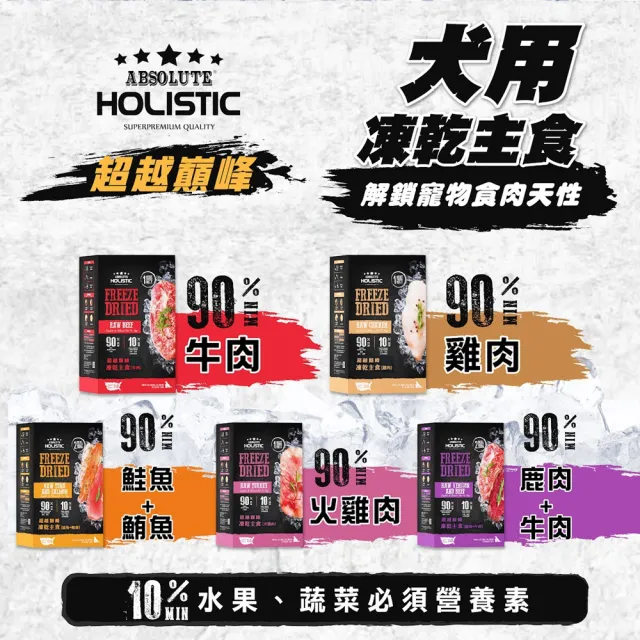 【ABSOLUTE HOLISTIC 超越巔峰】狗狗凍乾主食360g*2包組(凍乾鮮食/主食)