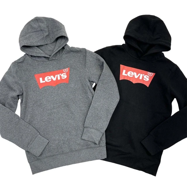 LEVIS 經典logo 青年版 帽T 長袖 刷毛 連帽 上衣 平輸品(帽T)