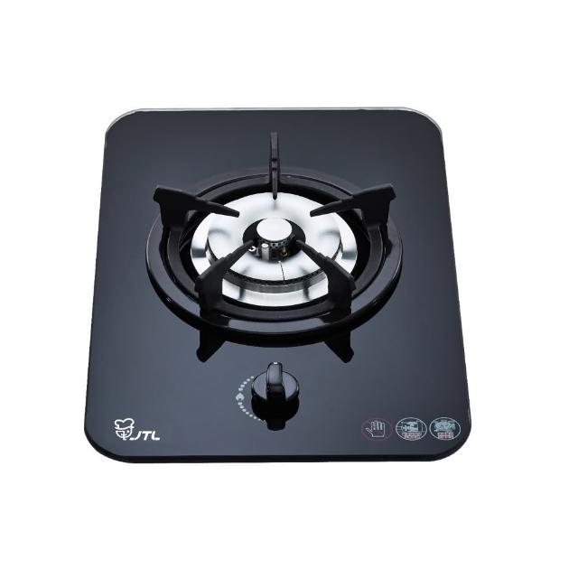 JTL喜特麗 JT-GC111A 單口檯面式/嵌入式瓦斯爐，採用耐熱強化玻璃爐臺與鑄鐵爐頭，傳統外擴火焰設計，提供穩定加熱。電子點火系統方便操作，支援NG天然瓦斯，瓦斯消耗量4.3Kw（NG），能源效率第四級，熱效率達43%以上。尺寸320x460x120mm，挖孔尺寸270x390mm，標準安裝，BSMI認證R31028，適閤家庭廚房使用，提升烹飪效率與安全。