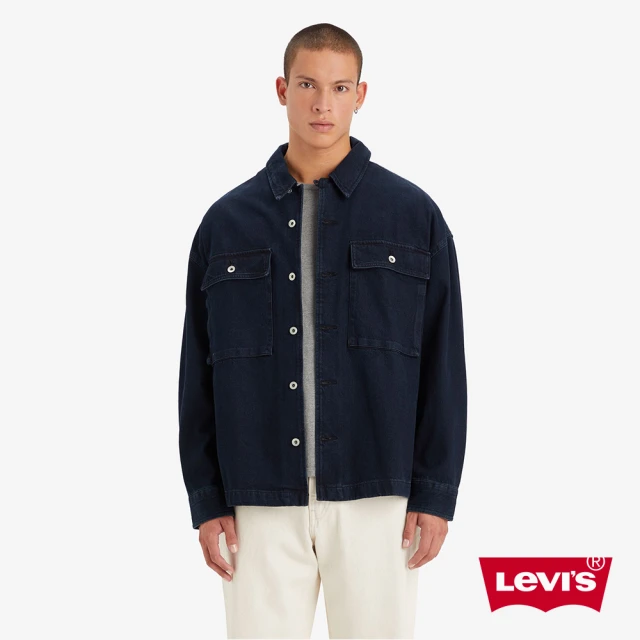 LEVIS 男款 工裝牛仔襯衫式外套 / 經典雙胸口袋 / 深藍 人氣新品 A5721-0004